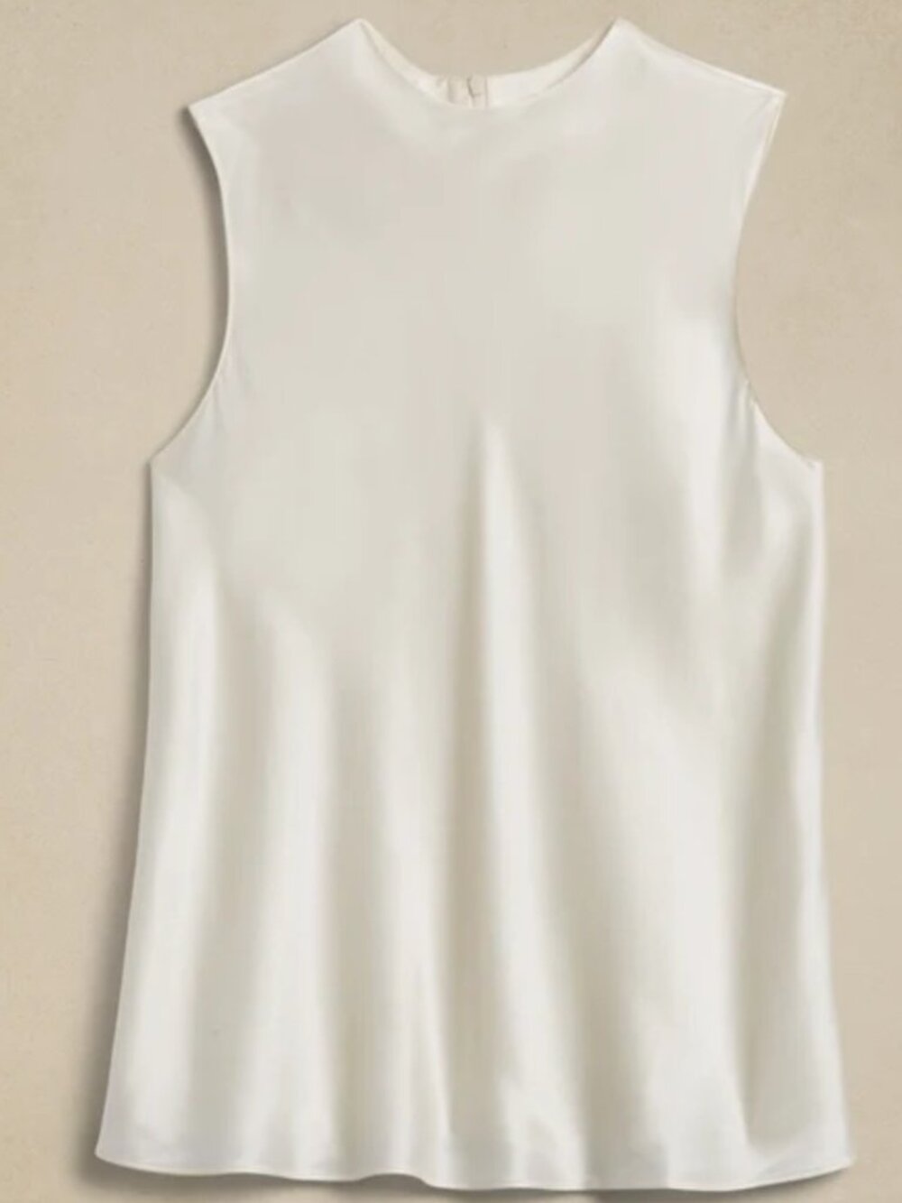 Banana Republic Signature Silk Tank High Neck Shell Top Alabaster M